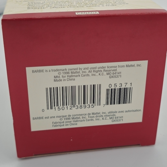 Hallmark Holiday 1996 Holiday Barbie Keepsake Ornament Collector's Series - Picture 3 of 6